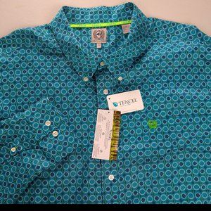 Cinch Mens 2XL Shirt LS Button Down Blue Western